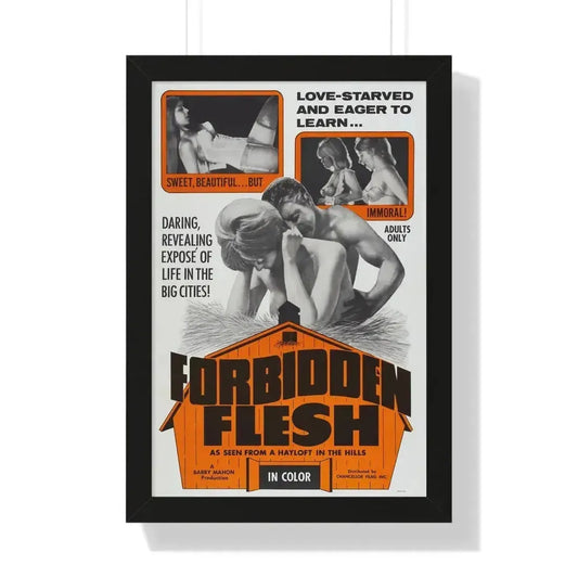 FORBIDDEN FLESH 1968 - Framed Movie Poster 16″ x 24″ Black - The Sticker Space