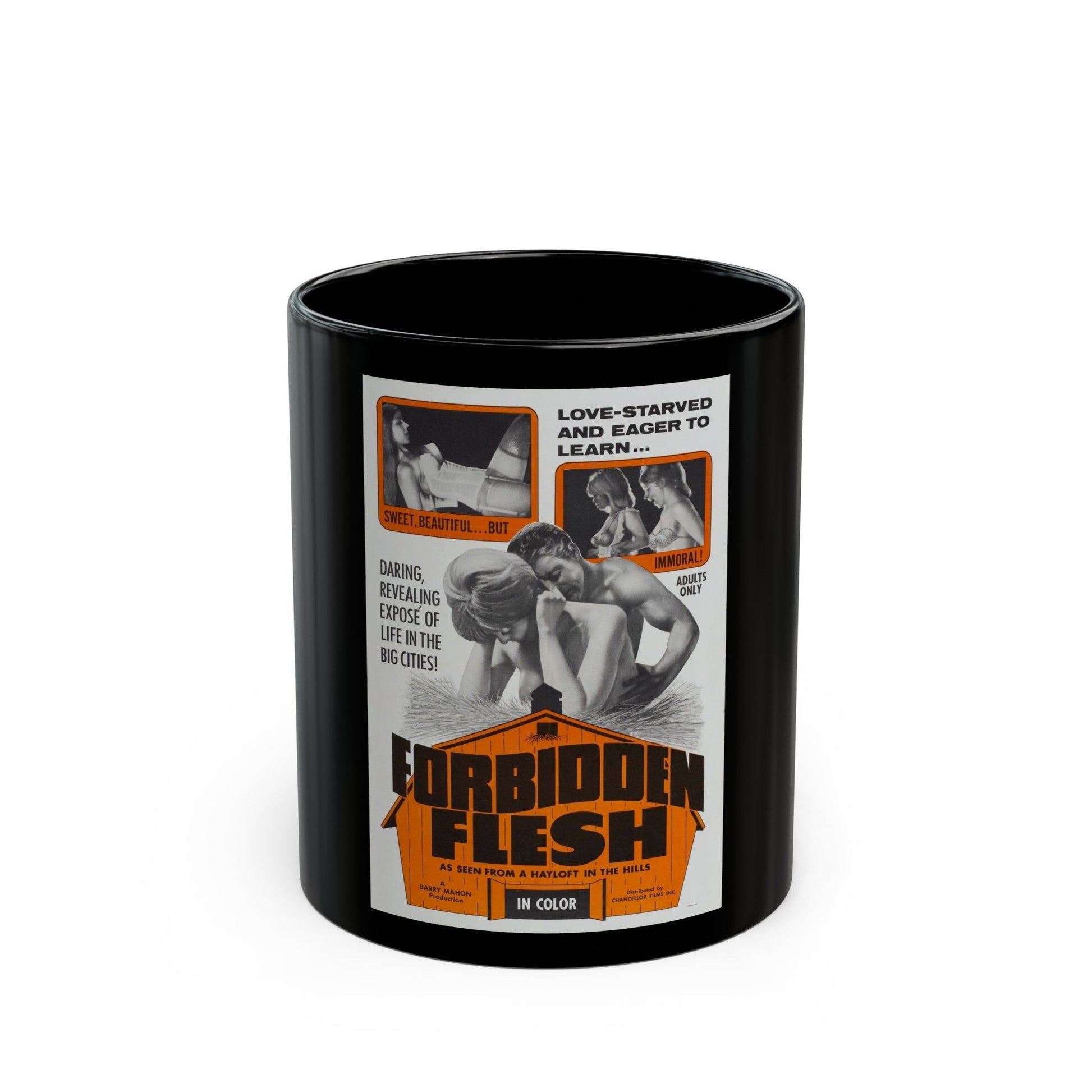 FORBIDDEN FLESH 1968 Movie Poster - Black Coffee Mug-11oz-The Sticker Space