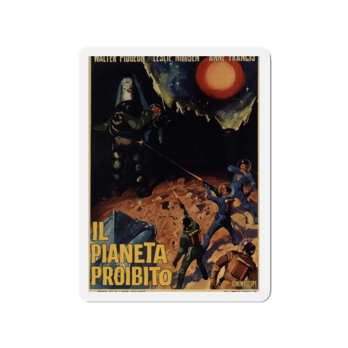 FORBIDDEN PLANET 1956 Movie Poster - Die-Cut Magnet-2" x 2"-The Sticker Space