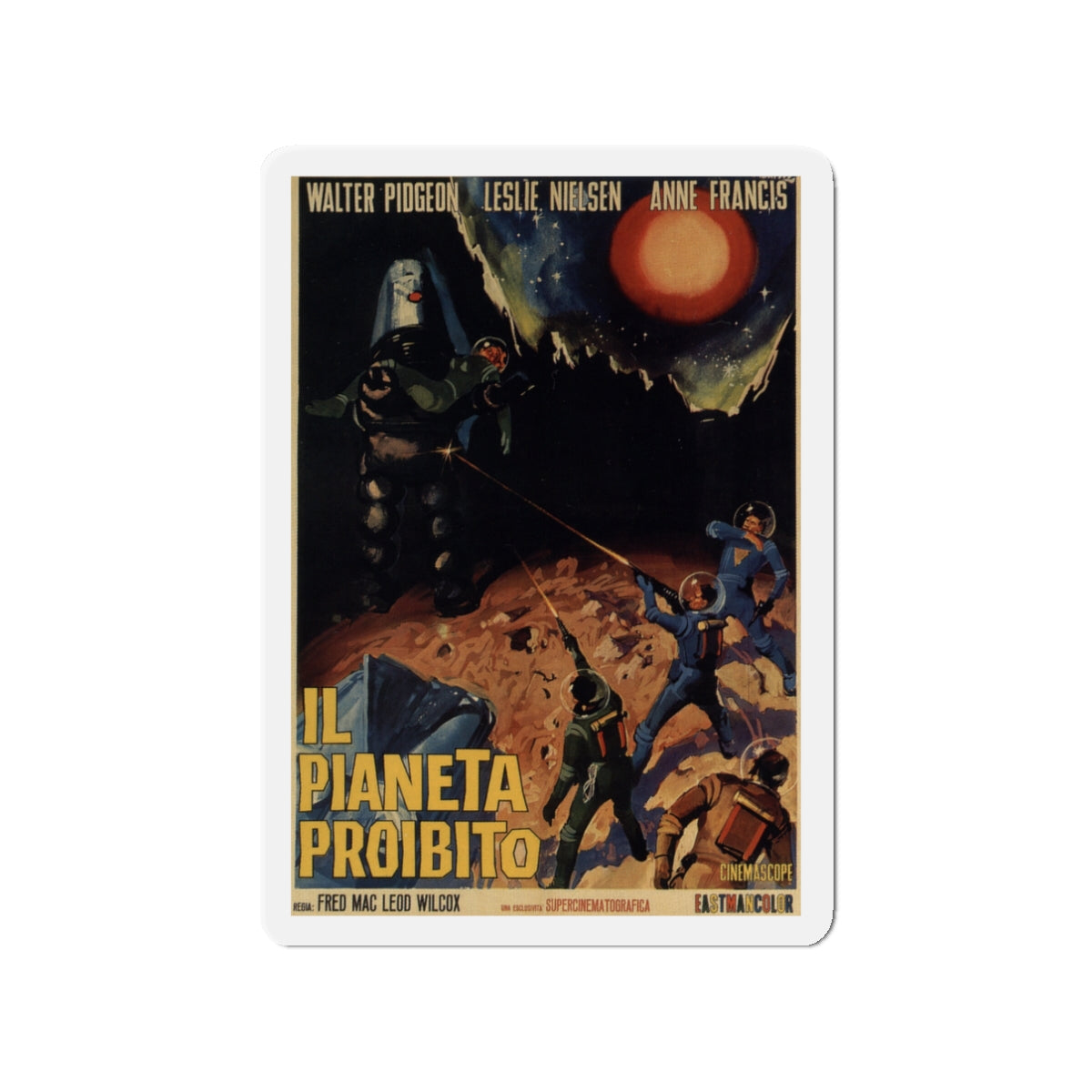 FORBIDDEN PLANET 1956 Movie Poster - Die-Cut Magnet-3" x 3"-The Sticker Space