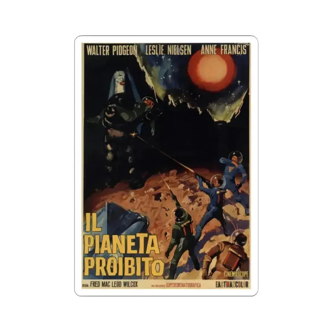 FORBIDDEN PLANET 1956 Movie Poster - STICKER Vinyl Kiss-Cut Decal 2 Inch White - The Sticker Space