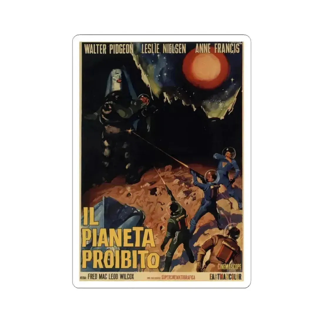 FORBIDDEN PLANET 1956 Movie Poster - STICKER Vinyl Kiss-Cut Decal 6 Inch White - The Sticker Space