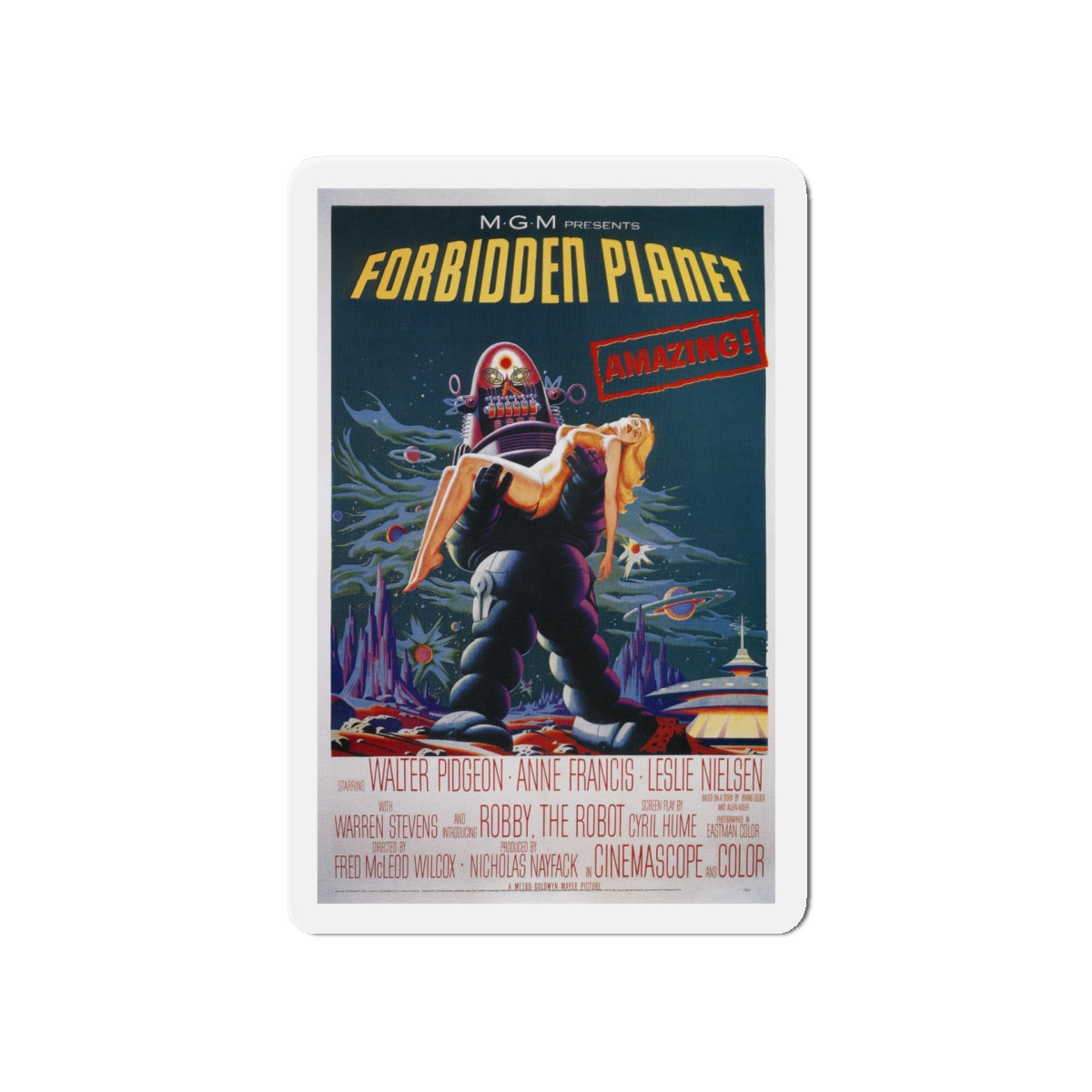 FORBIDDEN PLANET (2) 1956 Movie Poster - Die-Cut Magnet-5" x 5"-The Sticker Space