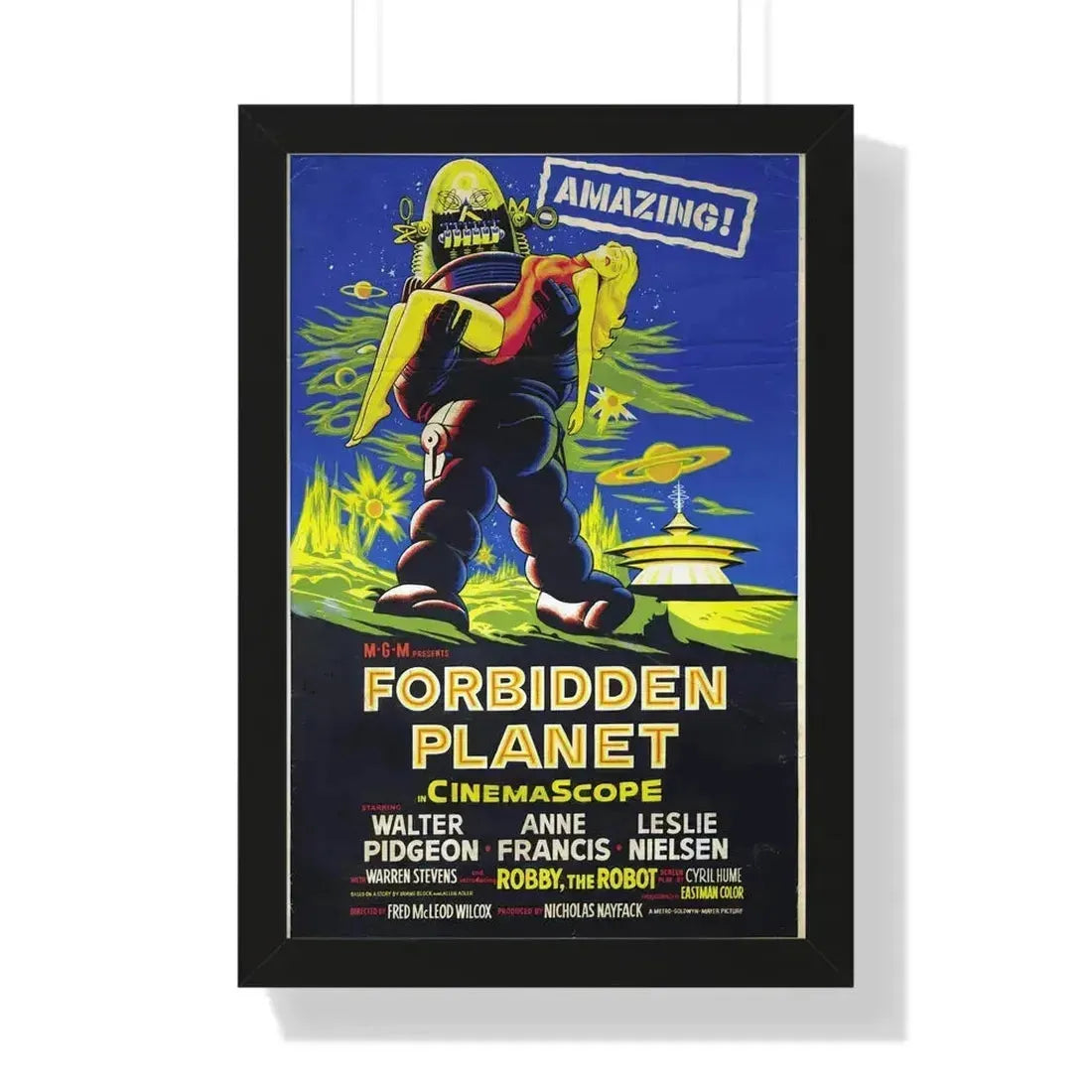 FORBIDDEN PLANET (3) 1956 - Framed Movie Poster 16″ x 24″ Black - The Sticker Space