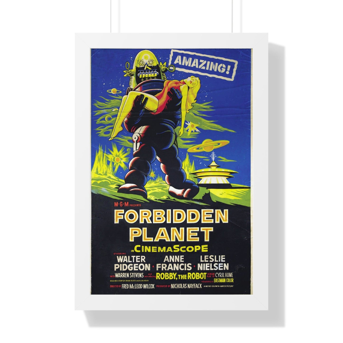 FORBIDDEN PLANET (3) 1956 - Framed Movie Poster-16″ x 24″-The Sticker Space