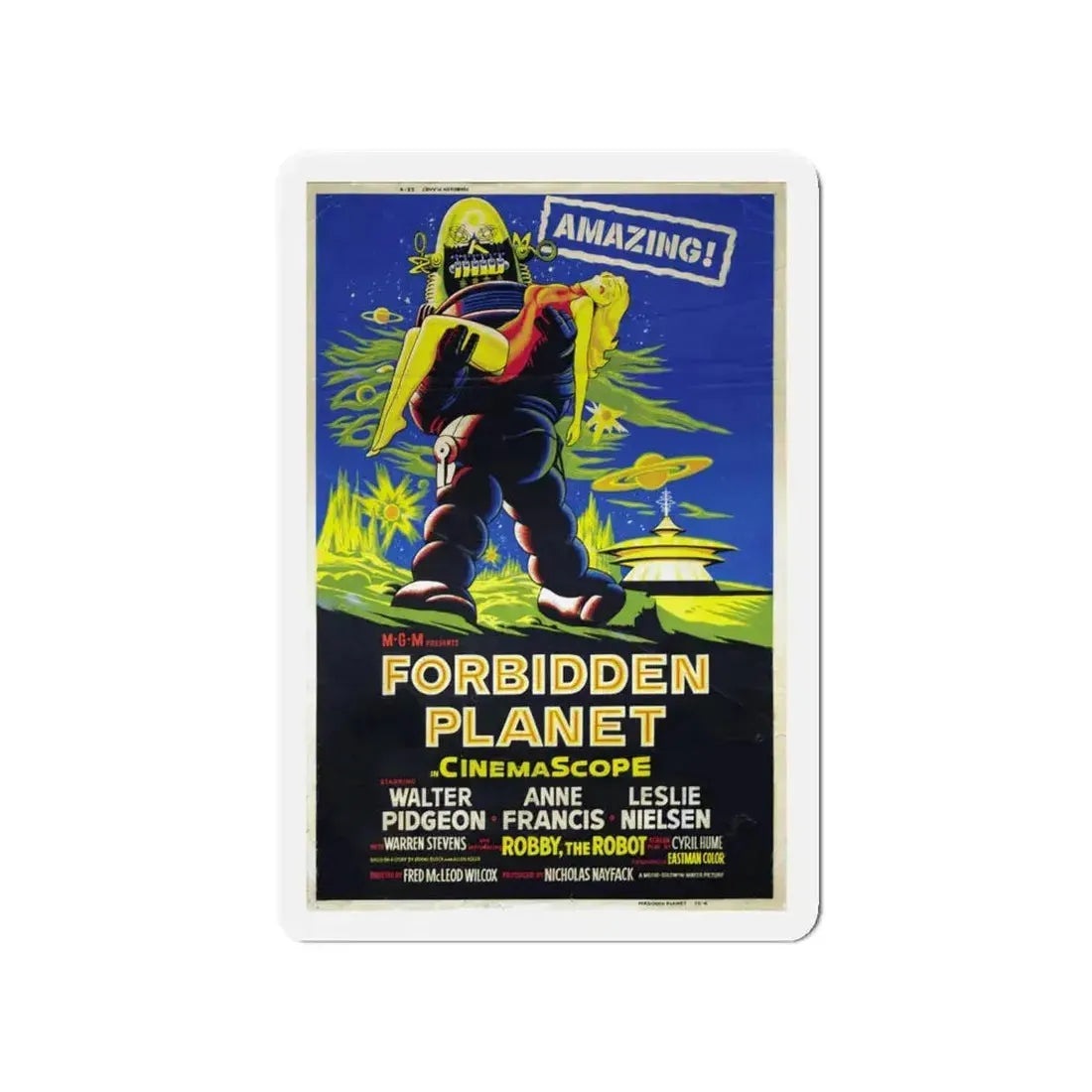FORBIDDEN PLANET (3) 1956 Movie Poster - Refrigerator Magnet 4 Inch - The Sticker Space