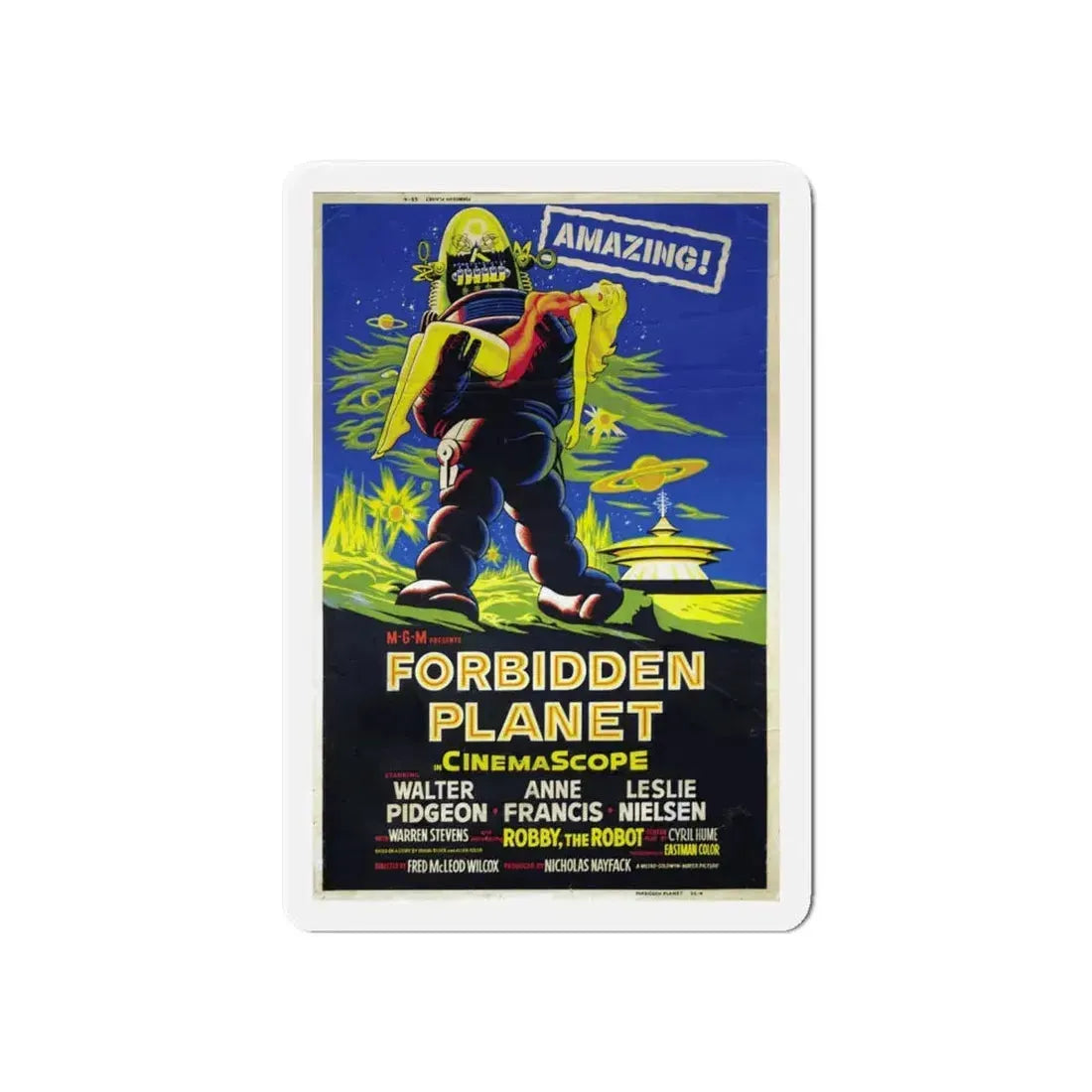 FORBIDDEN PLANET (3) 1956 Movie Poster - Refrigerator Magnet 6 Inch - The Sticker Space