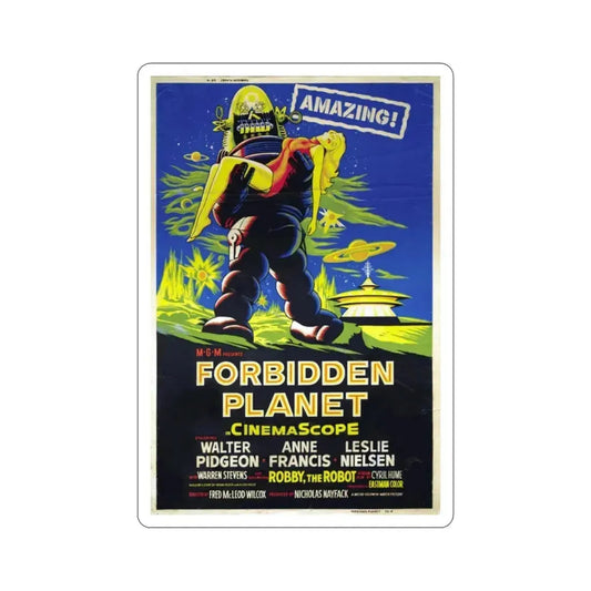 FORBIDDEN PLANET (3) 1956 Movie Poster STICKER Vinyl Die-Cut Decal 2 Inch - The Sticker Space