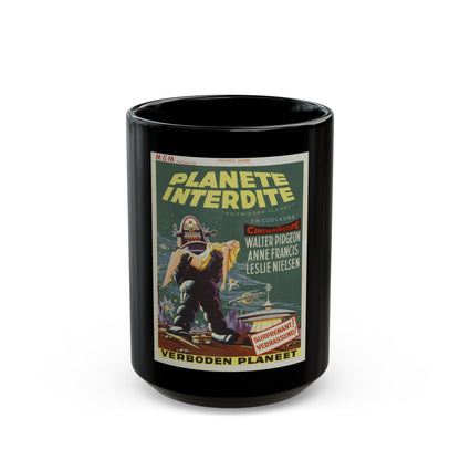 FORBIDDEN PLANET (BELGIAN) 1956 Movie Poster - Black Coffee Mug-15oz-The Sticker Space