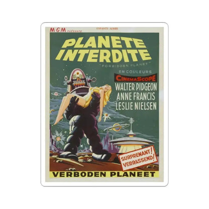 FORBIDDEN PLANET (BELGIAN) 1956 Movie Poster - STICKER Vinyl Kiss-Cut Decal 2 Inch White - The Sticker Space