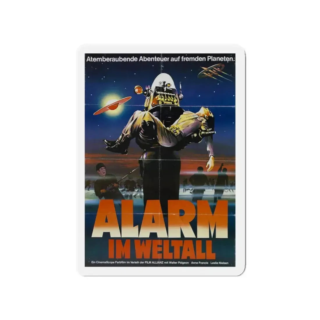 FORBIDDEN PLANET (GERMAN) 1956 Movie Poster - Refrigerator Magnet 4 Inch - The Sticker Space