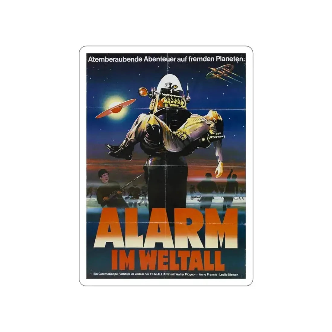 FORBIDDEN PLANET (GERMAN) 1956 Movie Poster STICKER Vinyl Die-Cut Decal 6 Inch - The Sticker Space