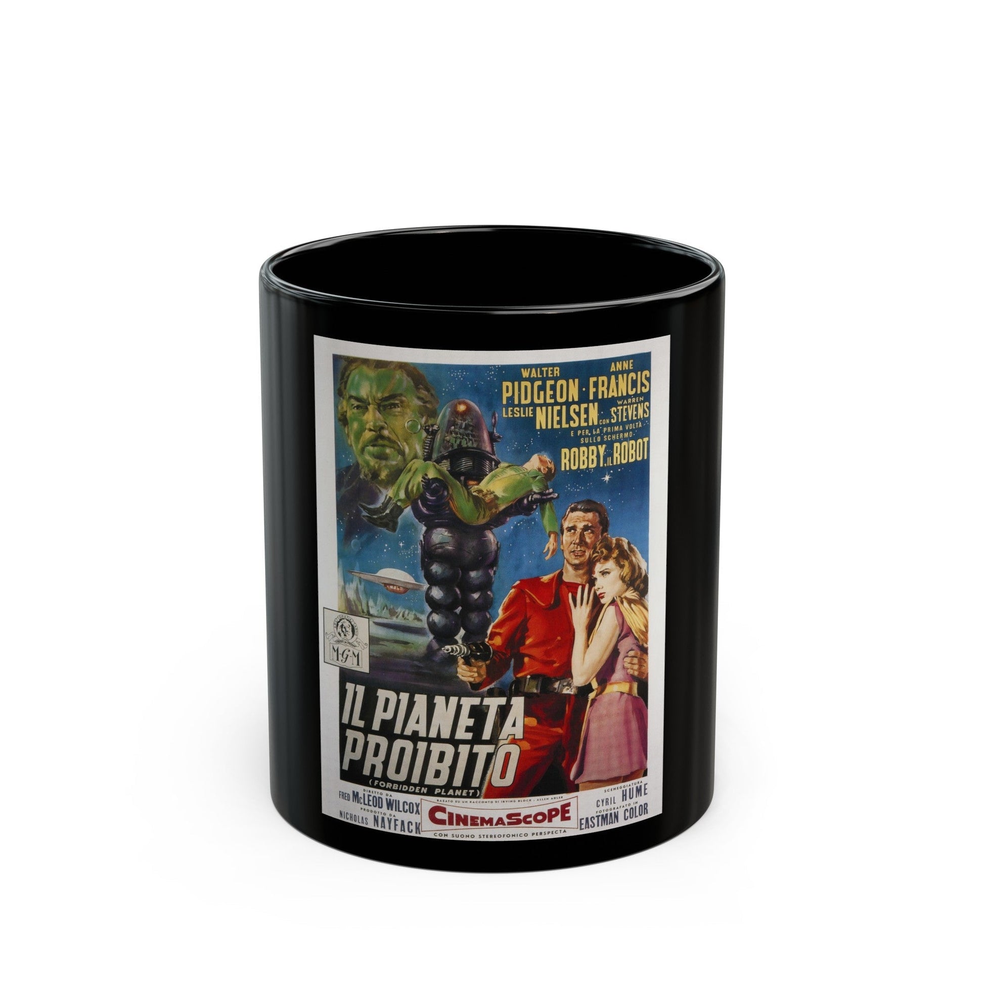 FORBIDDEN PLANET (ITALIAN) 1956 Movie Poster - Black Coffee Mug-11oz-The Sticker Space