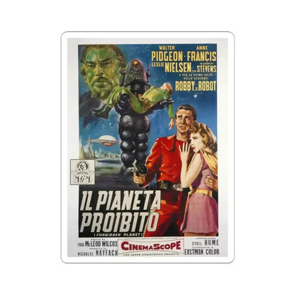 FORBIDDEN PLANET (ITALIAN) 1956 Movie Poster - STICKER Vinyl Kiss-Cut Decal 4 Inch White - The Sticker Space