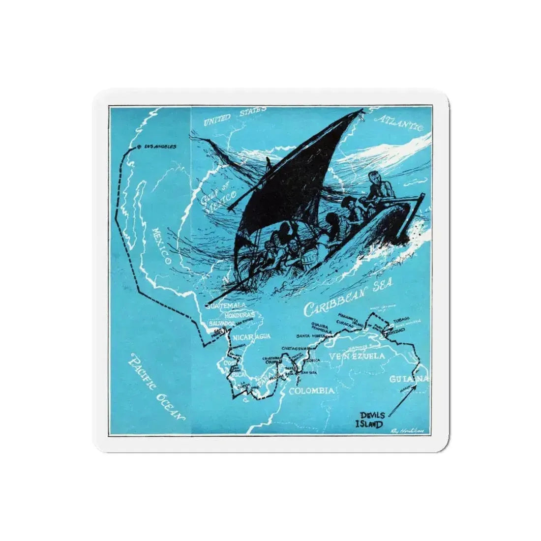 Forbidden Trails, Bluebook Magazine, July 1953 (Magazine Illustration) Refrigerator Magnet 6 Inch Die-Cut - The Sticker Space