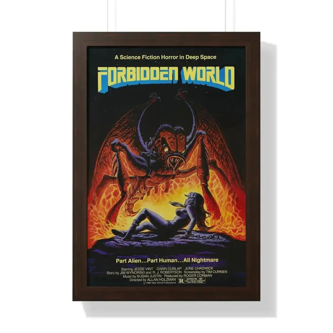 FORBIDDEN WORLD (MUTANT) 1982 - Framed Movie Poster 16″ x 24″ Walnut - The Sticker Space