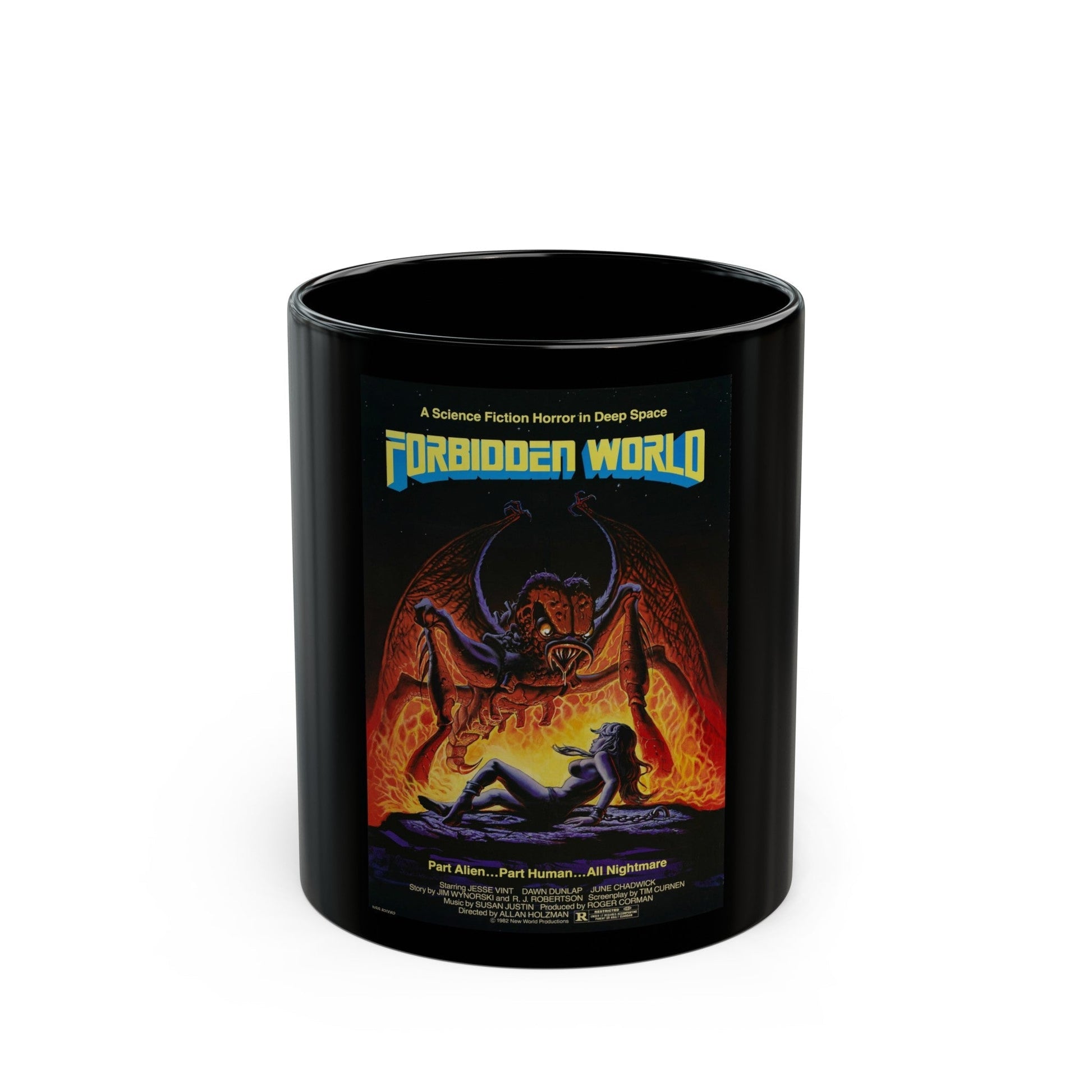 FORBIDDEN WORLD (MUTANT) 1982 Movie Poster - Black Coffee Mug-11oz-The Sticker Space