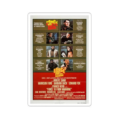 Force 10 From Navarone 1978 Movie Poster - STICKER Vinyl Kiss-Cut Decal 3 Inch White - The Sticker Space