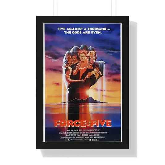 FORCE FIVE 1981 - Framed Movie Poster 16″ x 24″ Black - The Sticker Space