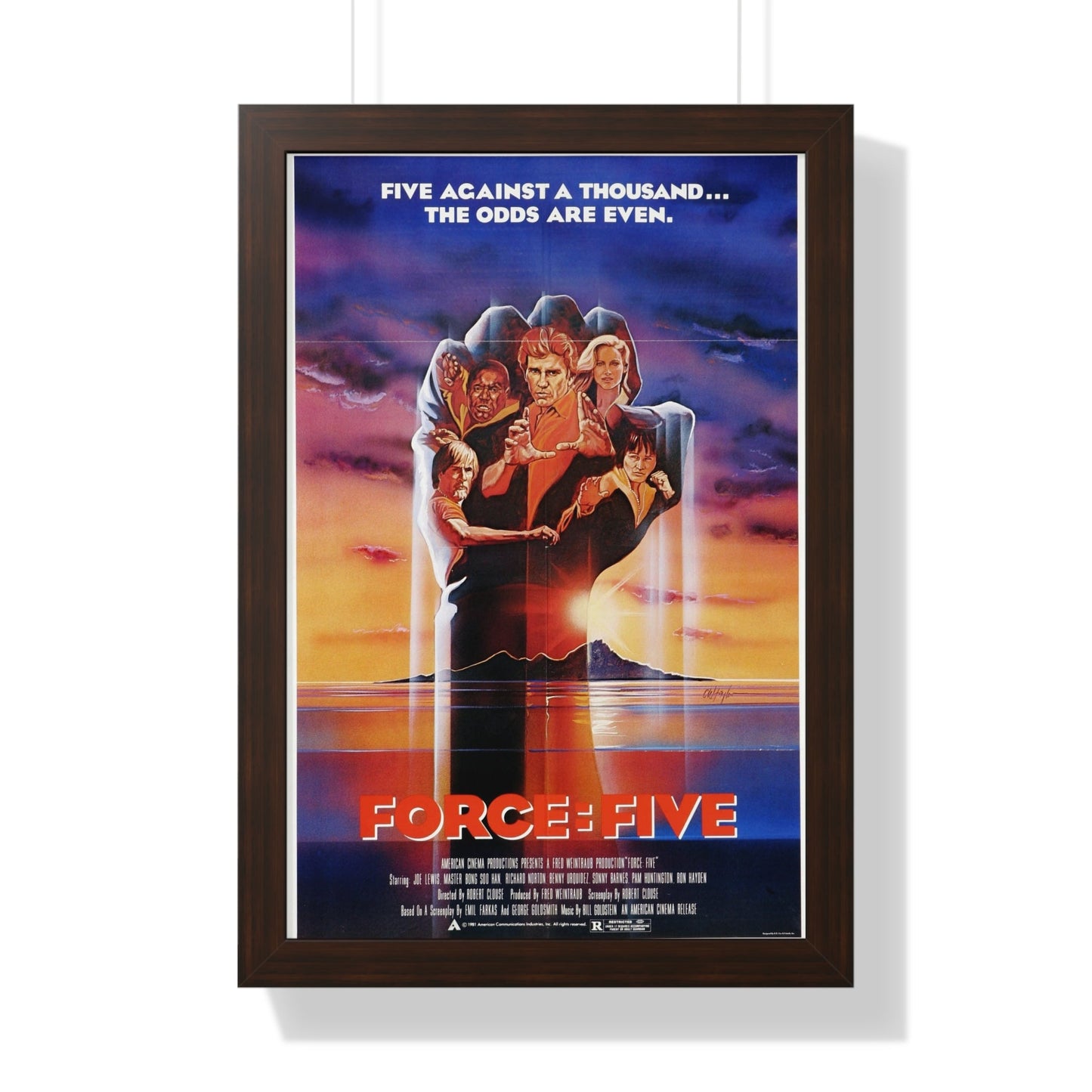 FORCE FIVE 1981 - Framed Movie Poster-16″ x 24″-The Sticker Space