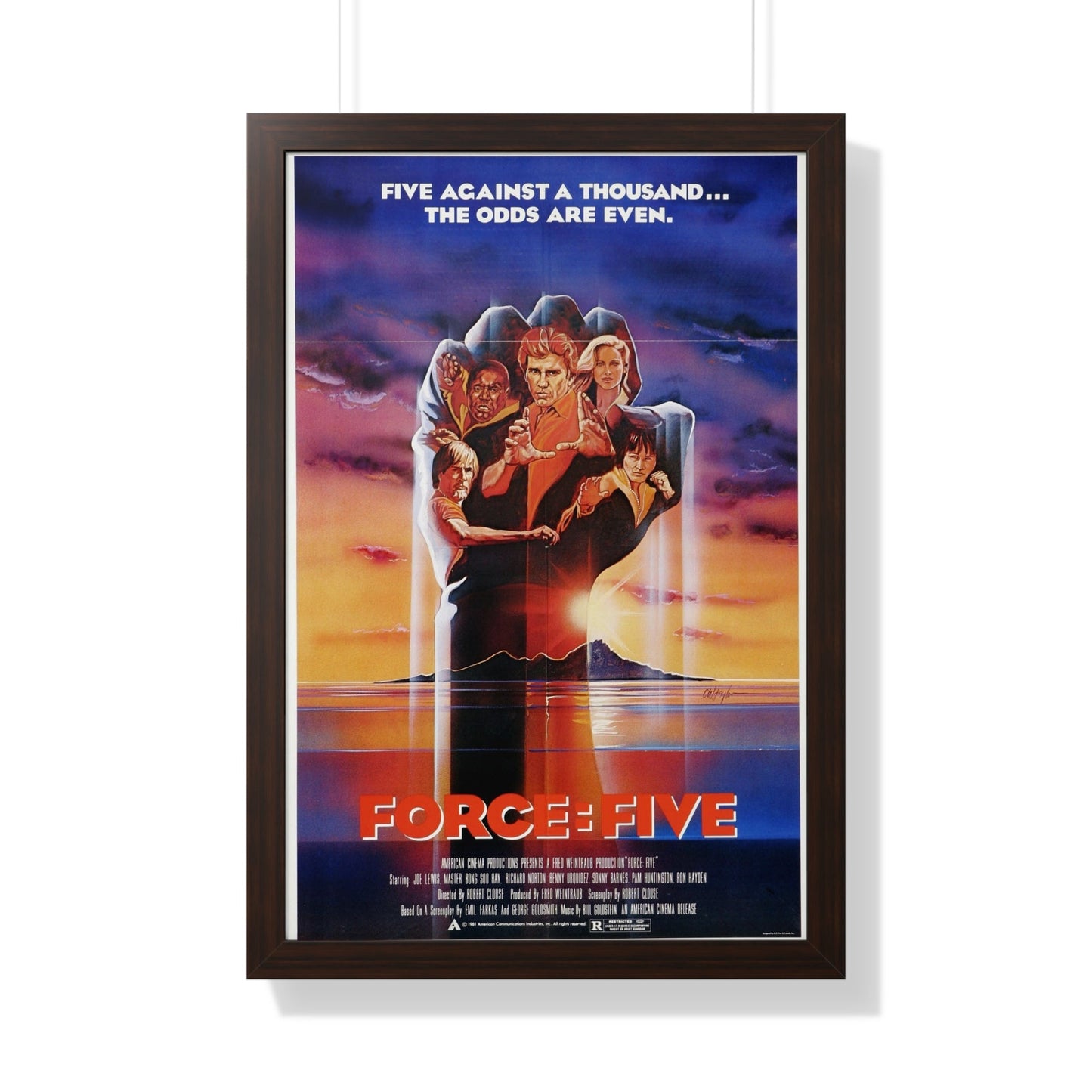 FORCE FIVE 1981 - Framed Movie Poster-20" x 30"-The Sticker Space