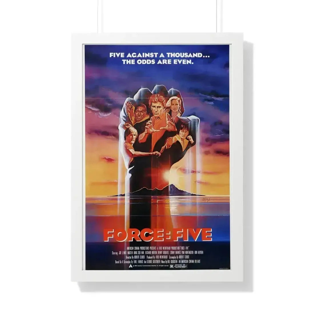 FORCE FIVE 1981 - Framed Movie Poster 20" x 30" White - The Sticker Space