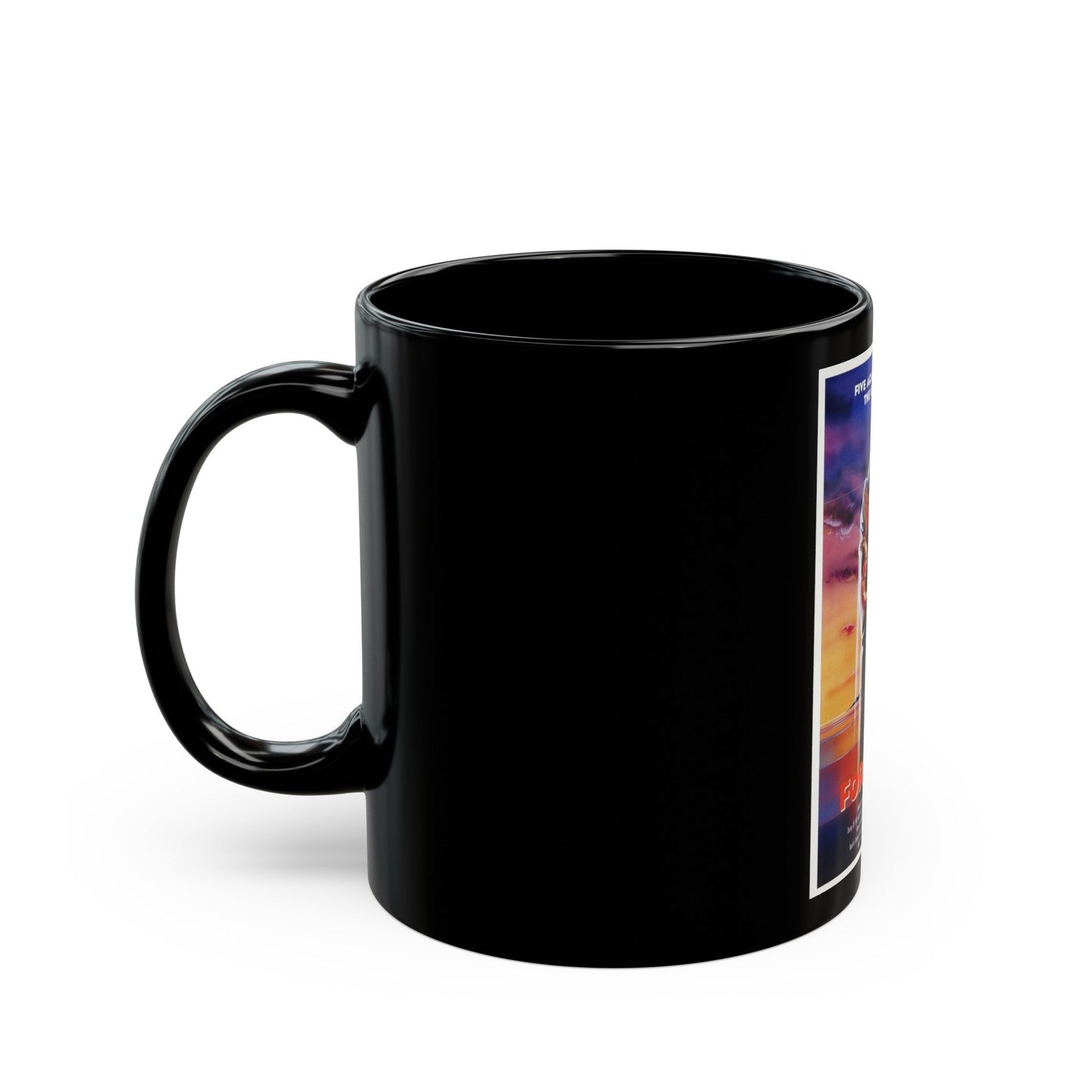 FORCE FIVE 1981 Movie Poster - Black Coffee Mug-The Sticker Space