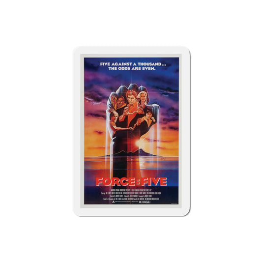 Force Five 1981 Movie Poster Die-Cut Magnet-2" x 2"-The Sticker Space