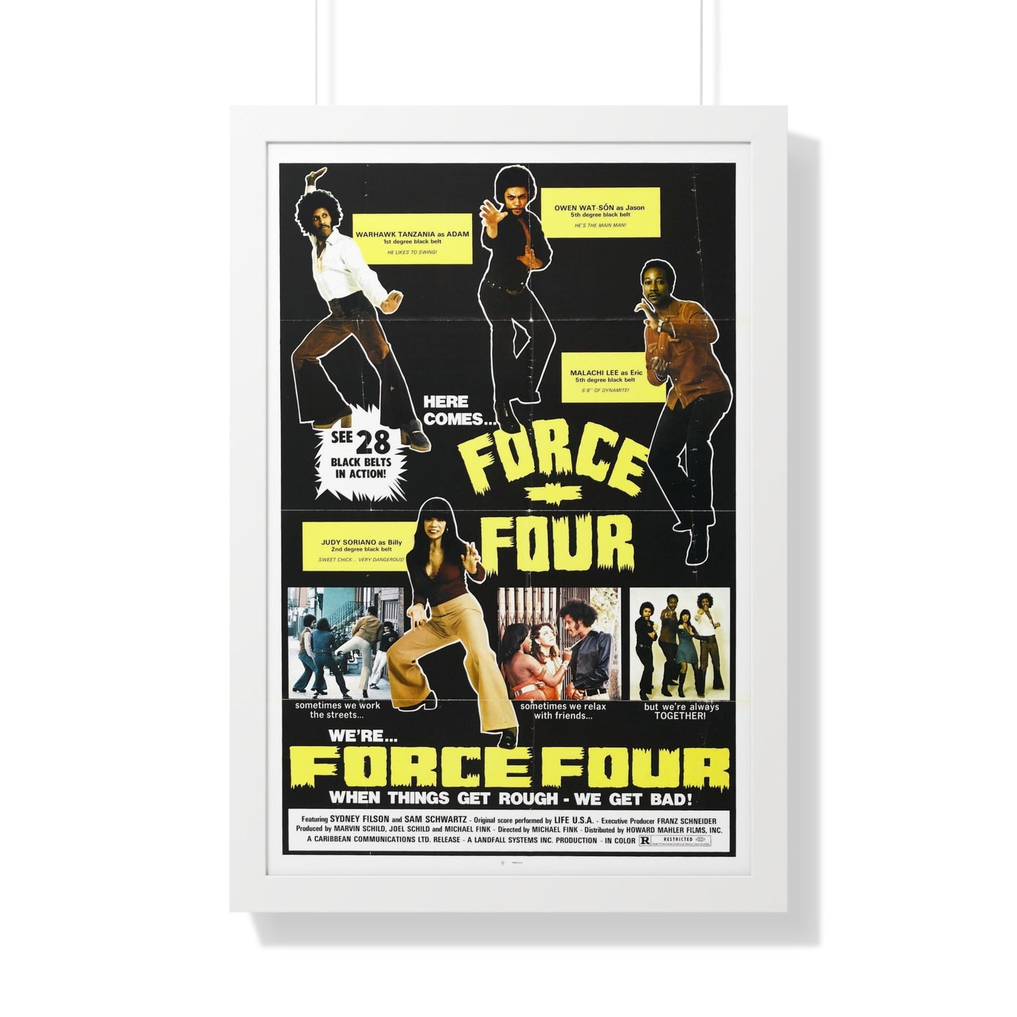 FORCE FOUR 1975 - Framed Movie Poster-20" x 30"-The Sticker Space