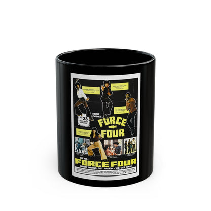 FORCE FOUR 1975 Movie Poster - Black Coffee Mug-11oz-The Sticker Space