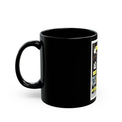 FORCE FOUR 1975 Movie Poster - Black Coffee Mug-The Sticker Space