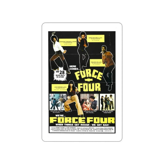 FORCE FOUR 1975 Movie Poster STICKER Vinyl Die-Cut Decal 2 Inch - The Sticker Space