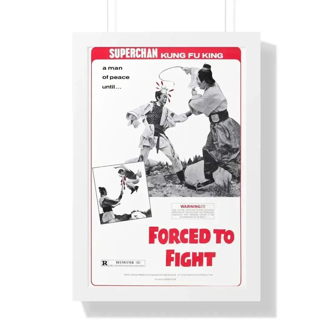 FORCED TO FIGHT 1971 - Framed Movie Poster 16″ x 24″ White - The Sticker Space