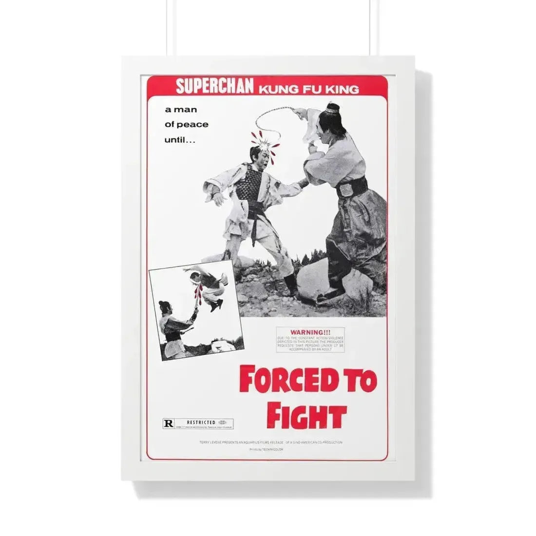 FORCED TO FIGHT 1971 - Framed Movie Poster 20" x 30" White - The Sticker Space