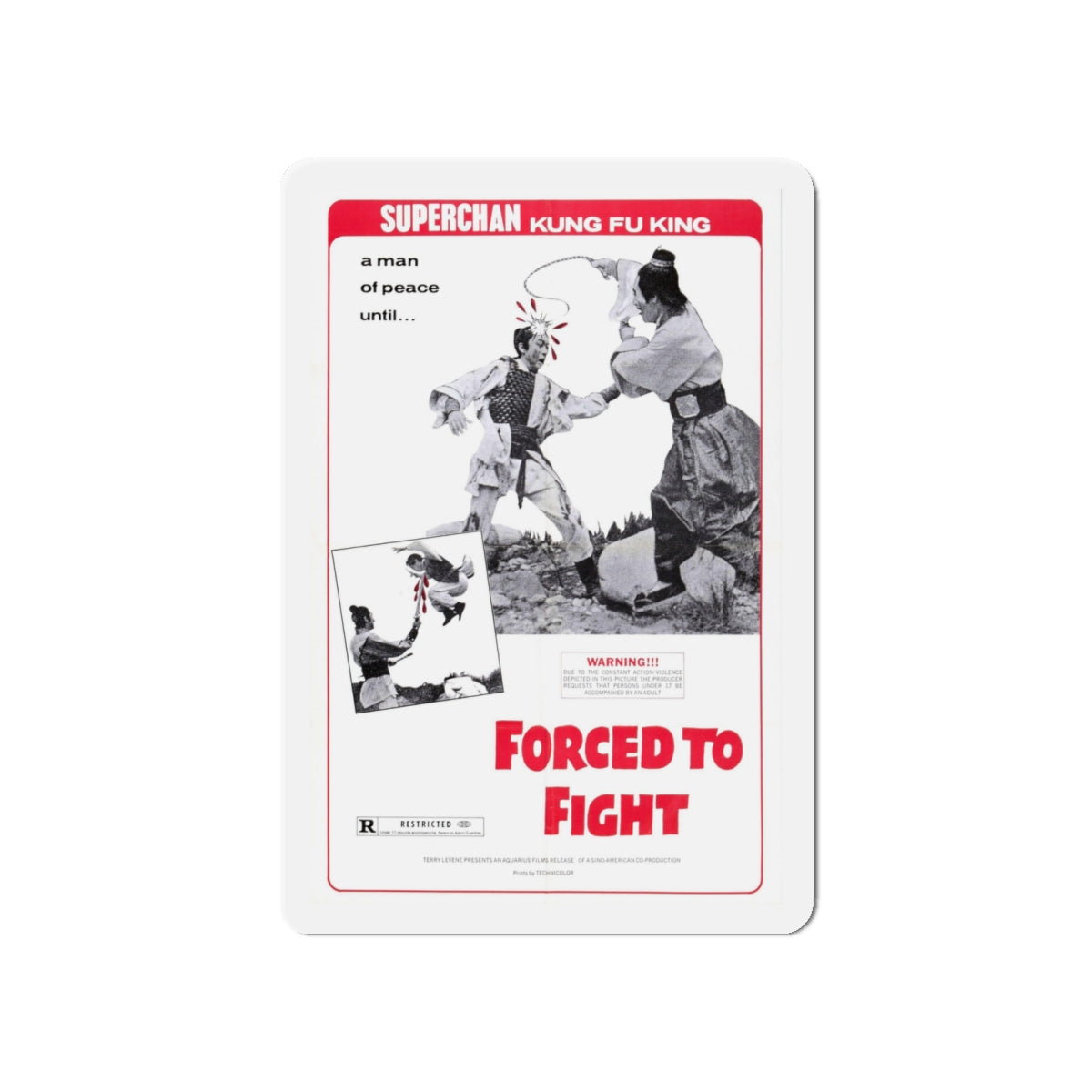 FORCED TO FIGHT 1971 Movie Poster - Die-Cut Magnet-5" x 5"-The Sticker Space