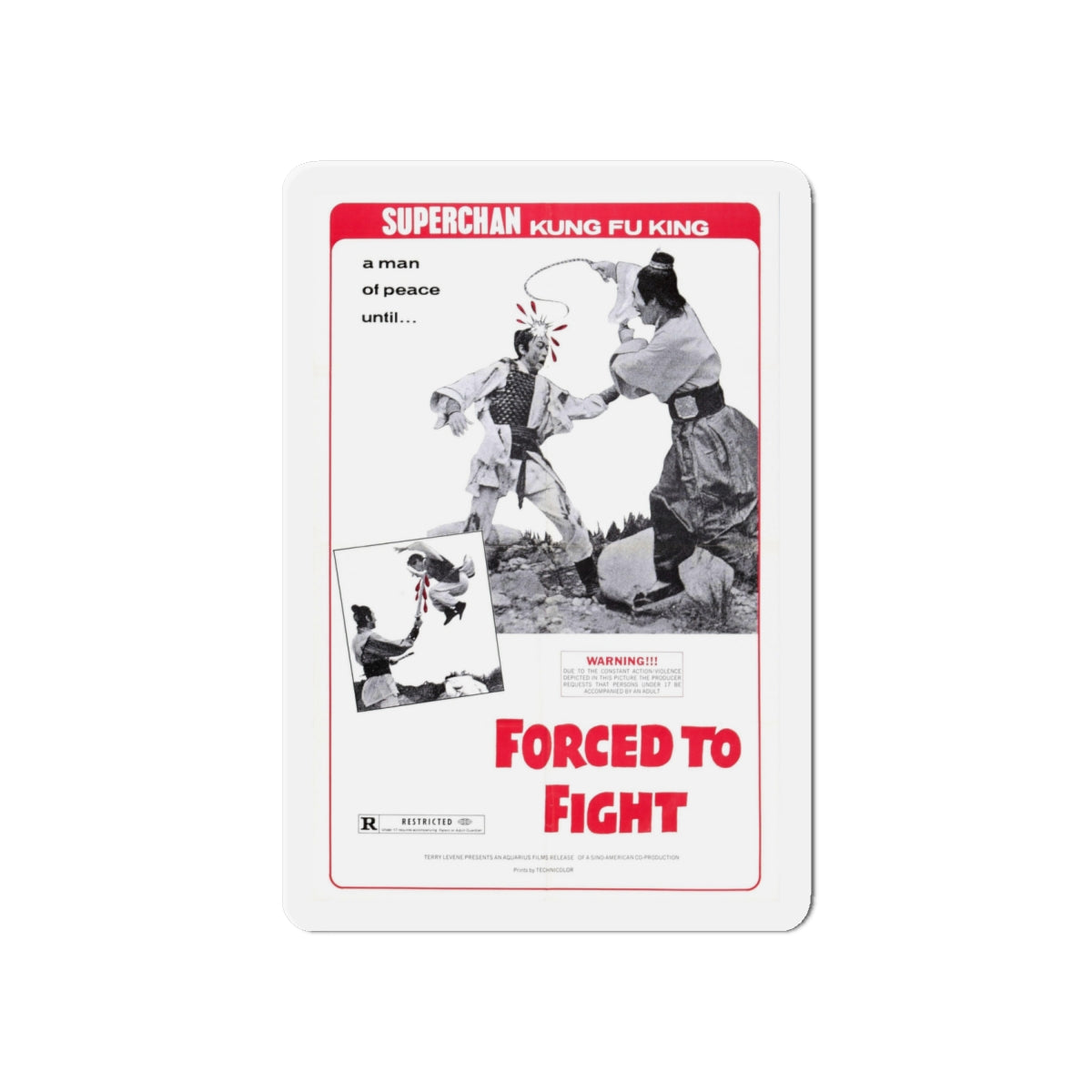 FORCED TO FIGHT 1971 Movie Poster - Die-Cut Magnet-6 × 6"-The Sticker Space