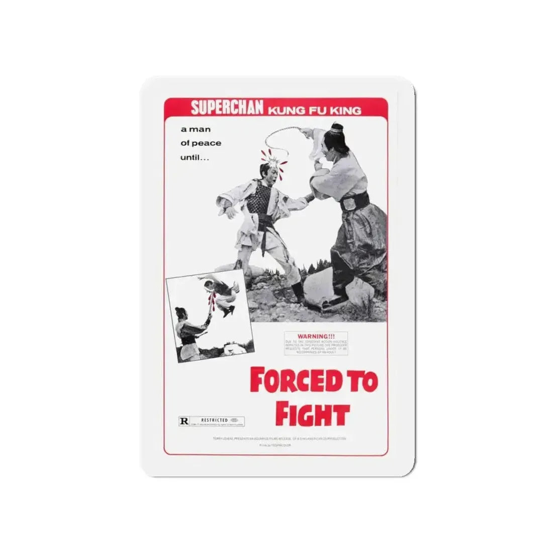 FORCED TO FIGHT 1971 Movie Poster - Refrigerator Magnet 4 Inch - The Sticker Space