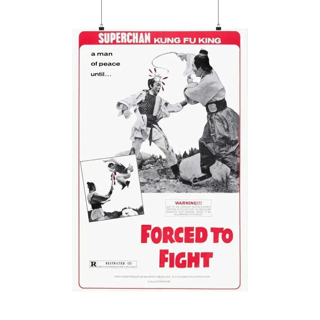 FORCED TO FIGHT 1971 - Paper Movie Poster 24″ x 36″ Matte - The Sticker Space