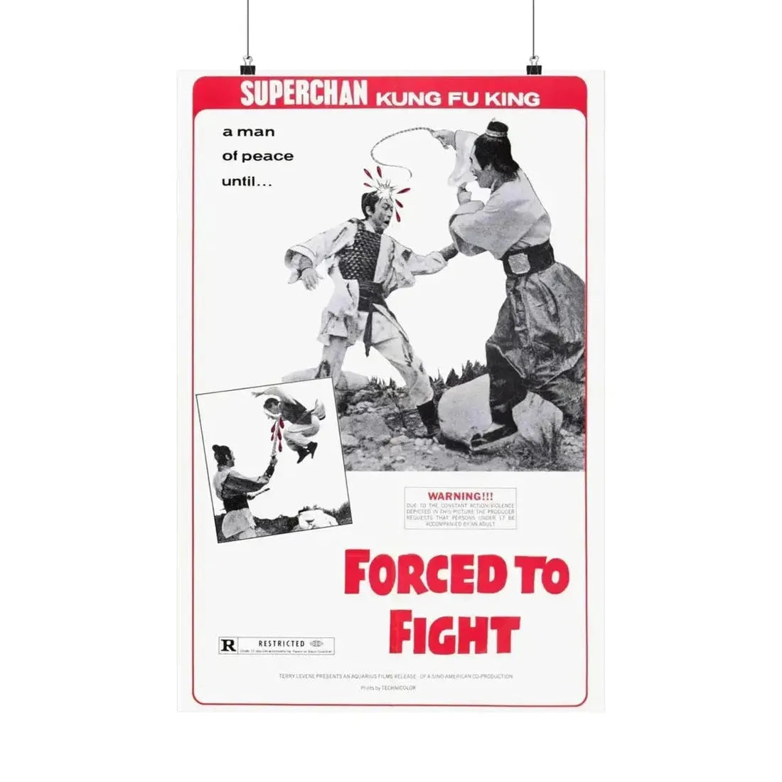 FORCED TO FIGHT 1971 - Paper Movie Poster - The Sticker Space