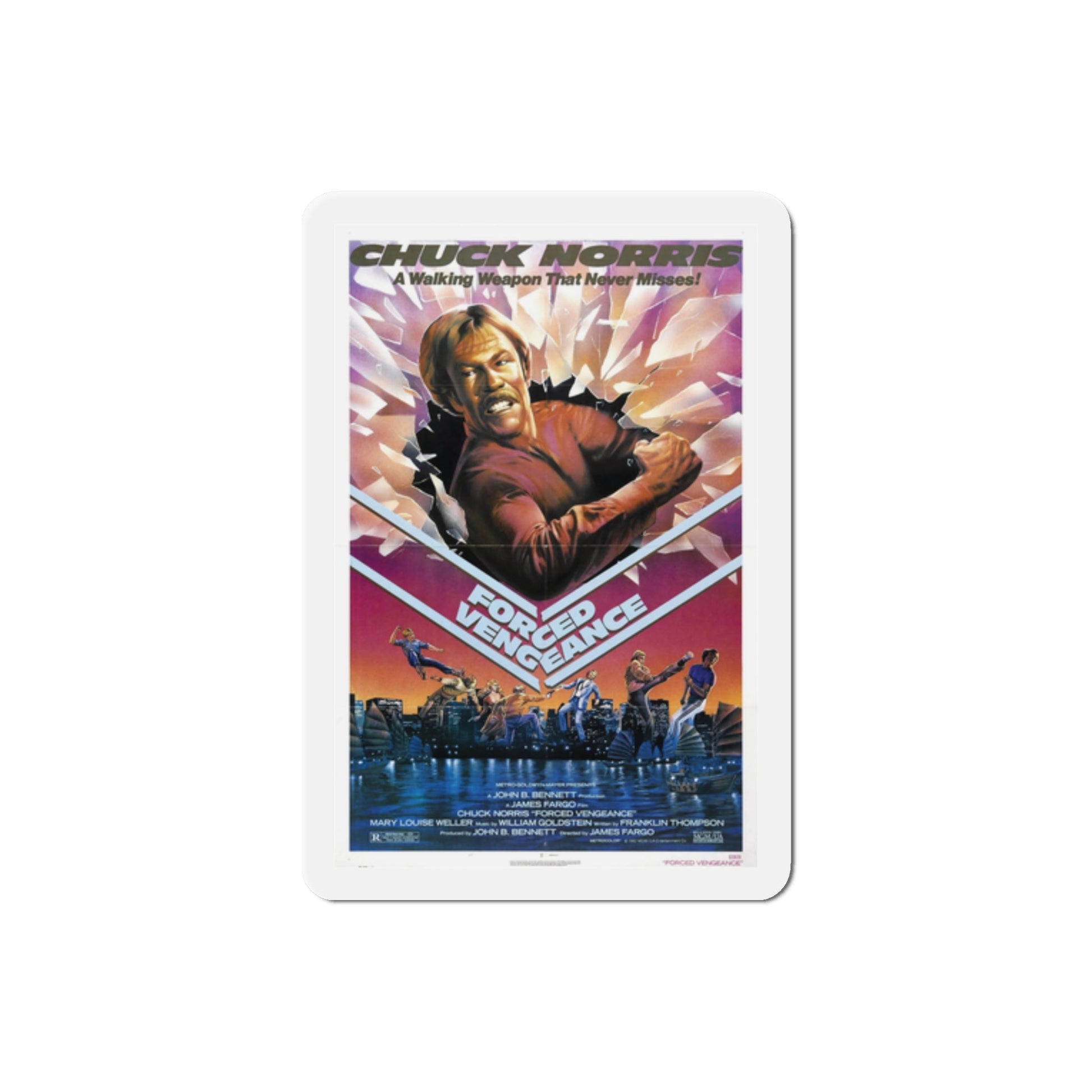 Forced Vengeance 1982 Movie Poster Die-Cut Magnet-2" x 2"-The Sticker Space