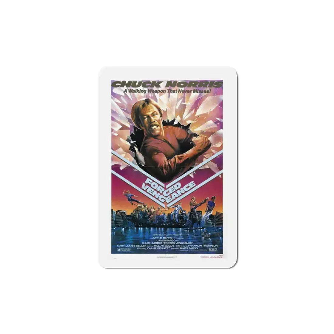 Forced Vengeance 1982 Movie Poster Refrigerator Magnet 4 Inch - The Sticker Space