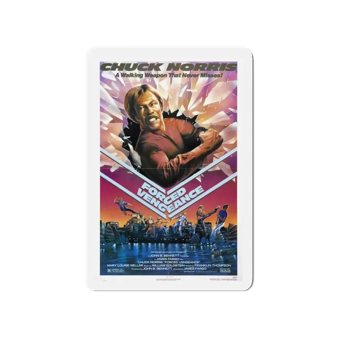 FORCED VENGEANCE 1982 Movie Poster - Refrigerator Magnet 4 Inch - The Sticker Space