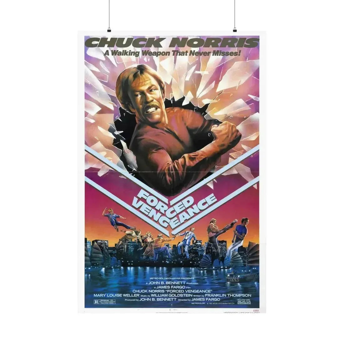 FORCED VENGEANCE 1982 - Paper Movie Poster - The Sticker Space