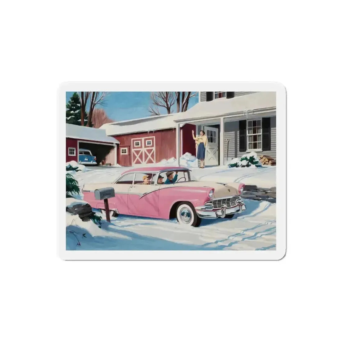 Ford Fairlaine advertisement, 1956 (Magazine Illustration) Refrigerator Magnet 6 Inch Die-Cut - The Sticker Space