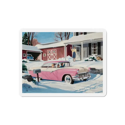 Ford Fairlaine advertisement, 1956 (Magazine Illustration) Refrigerator Magnet - The Sticker Space