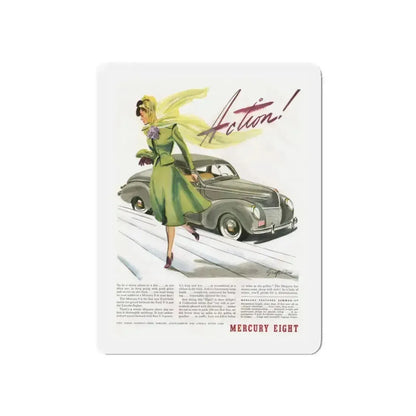 Ford Mercury advertisement, 1939 (Magazine Illustration) Refrigerator Magnet 3 Inch Die-Cut - The Sticker Space