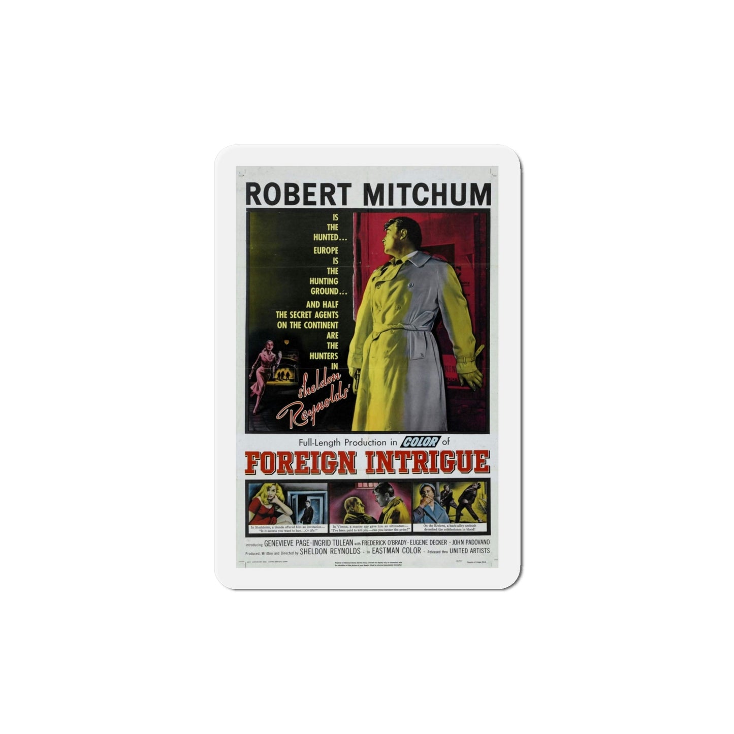 Foreign Intrigue 1956 Movie Poster Die-Cut Magnet-5 Inch-The Sticker Space