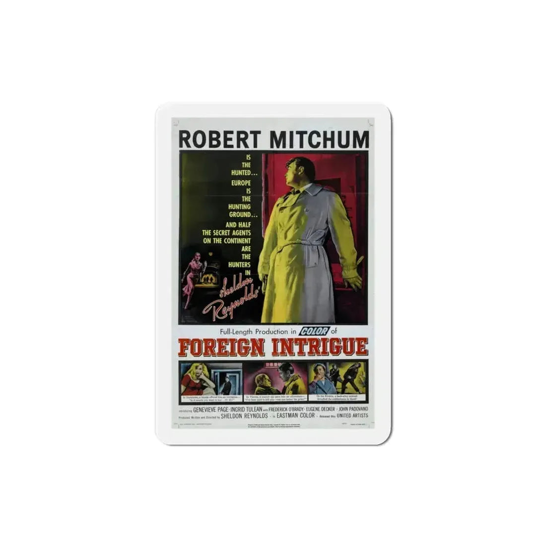 Foreign Intrigue 1956 Movie Poster Refrigerator Magnet 3 Inch - The Sticker Space