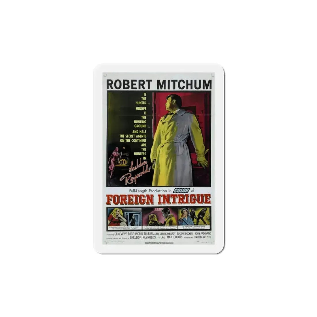 Foreign Intrigue 1956 Movie Poster Refrigerator Magnet 6 Inch - The Sticker Space