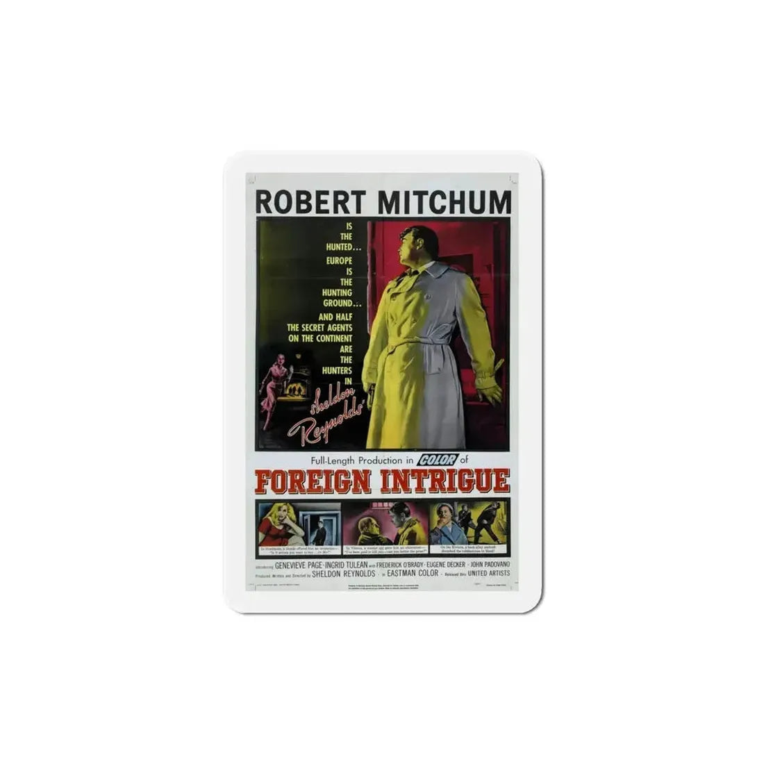 Foreign Intrigue 1956 Movie Poster Refrigerator Magnet - The Sticker Space